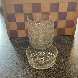 Arcodoc Clear Glass Bowl with Starburst Design Set of 5*